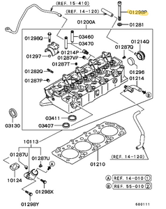 L300 Delica/Pajero (4D56) cylinder head bolt (18 req`d) - Genuine part