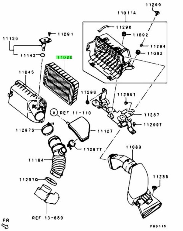 CV5W Delica D5 engine air filter - Aftermarket part