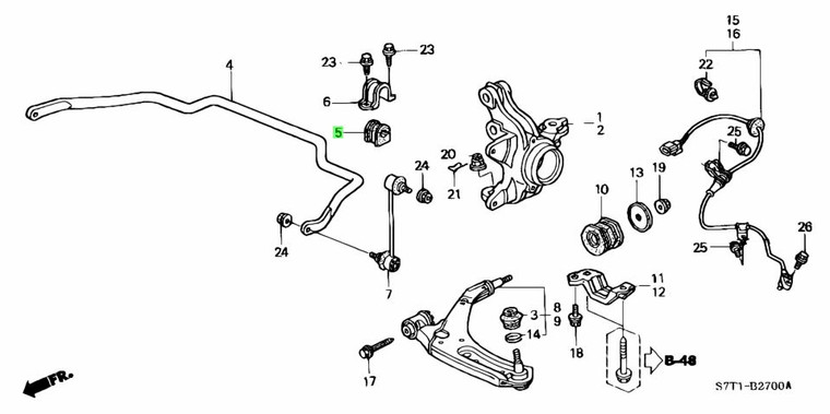 RF3/4/5/6 Stepwagon front sway bar mounting bush - Genuine part
