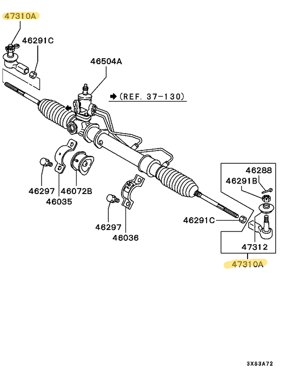 H51A/H53A/H56A/H58A Pajero mini outer tie rod end - Genuine part