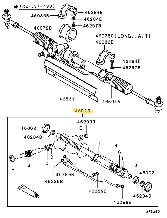 L300 Delica steering rack reseal kit - Genuine part