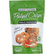 Pretzel Crisps Garlic Parmesan Deli Style Pretzel 3 oz Bag