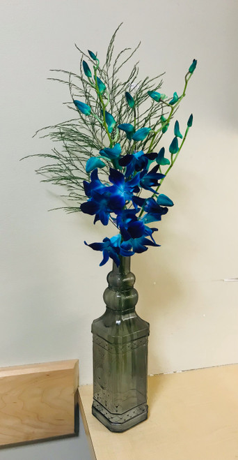 Blue Orchids in a Vintage Vase