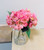Artificial Peach/Light Pink Cherry Blossoms in Clear Glass Container