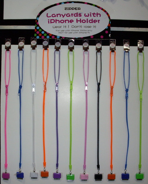 NV-1494IPH - Zipper Necklace w/ iPhone Holder (24pc)