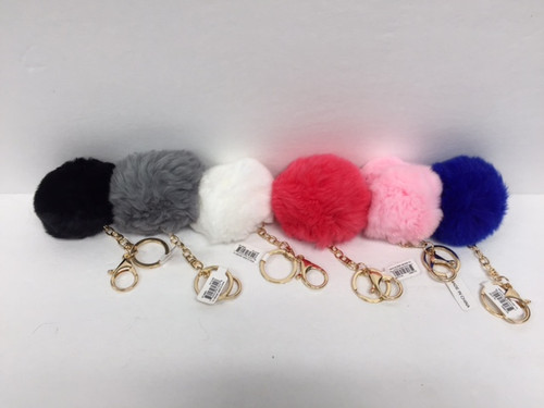 KC-3688G - Fur Ball Keychain - Gold/Medium (12pc)