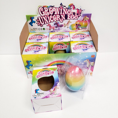 NV-1580JRBX - Jumbo Growing Unicorn Rainbow Egg Boxed (12pc)