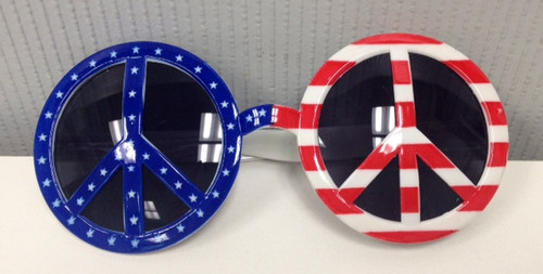 NV-1405PCU USA Flag Peace Sign Glasses (12pc)