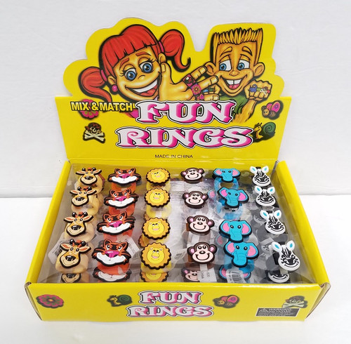 NV-1488Z Fun ZOO Rings (24pc)
