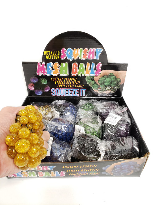NV-1881MGL7 Metallic Glitter Squish Mesh Ball (12pc)