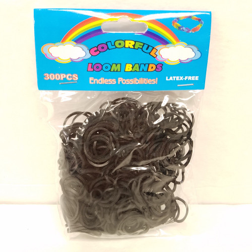 NV-111C3BLK Loom Bands Black 300ct (12pc)