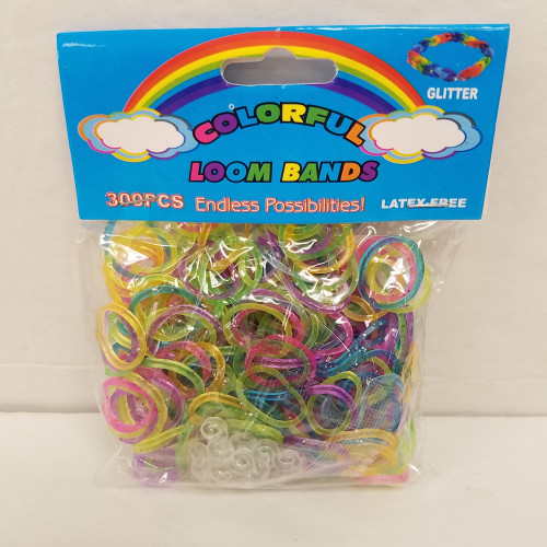 NV-111C3GLT Loom Bands Glitter 300ct (12pc)