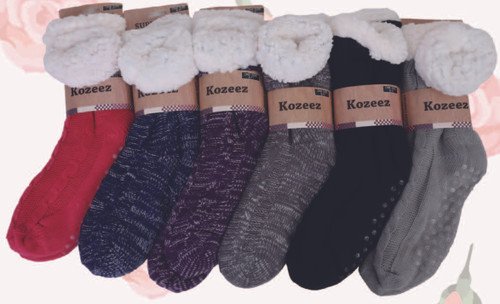 SK-32258-3 - Knit Sweater Kozeez Socks with Anti-Slip