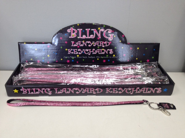 NV-1462PK - Rhinestone Lanyard - Pink (24pc)