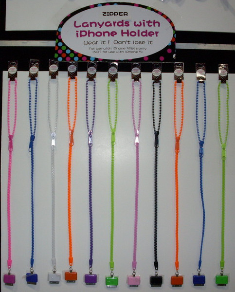 NV-1494IPH - Zipper Necklace w/ iPhone Holder (24pc)
