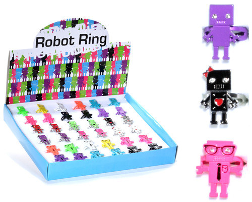 NV-1185 - Robot Rings - Assorted Colors (36pc)