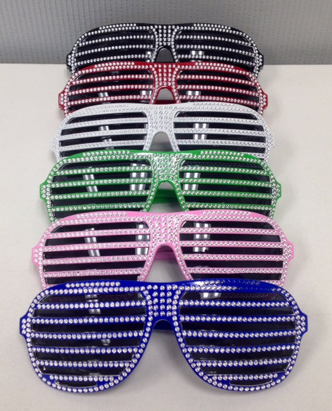 NV-1403DKS - Shutter Shade Novelty Glasses w/ Stones (12pc)