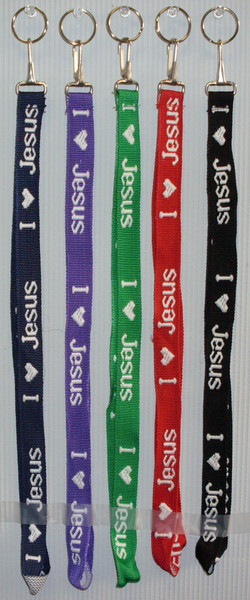NK-302IS Woven Lanyard I LOVE JESUS (12pc)