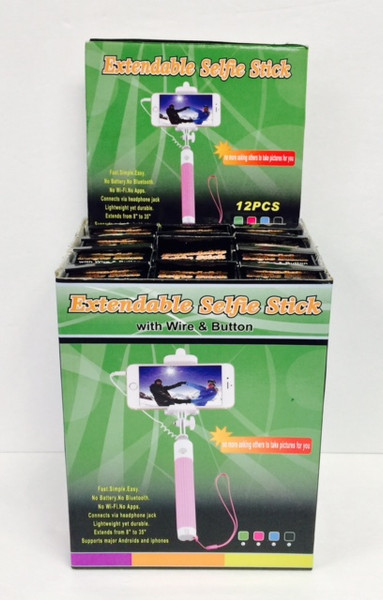 NV-1714 Foldable Selfie Stick with Wire (12pc)