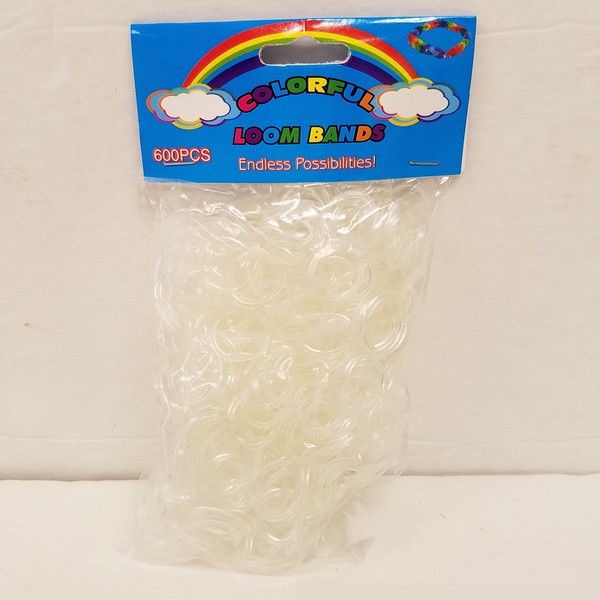 NV-111B6CL Loom bands Clear 600ct (12pc)