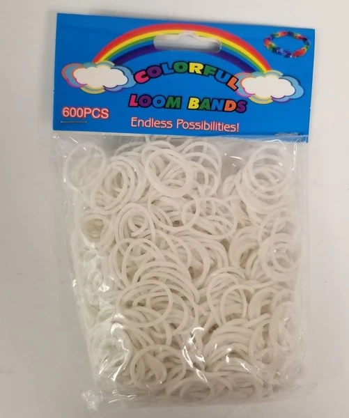 NV-111B6W Loom Bands White 600ct (12pc)