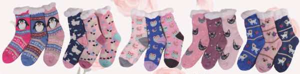 SK-32252CP - Cuddly Animal Kozzez Socks with Anti-Slip