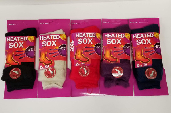 SK-324768 - Ladies Heated Socks - Assorted Solid Colors