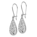 Leslie's 14K White Gold Diamond-cut Dangle Earrings - (B36-523)