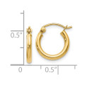 Leslies 14K Yellow Gold Polished Hoop Earrings 12mm length - (B36-555)