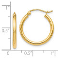 Leslies 14K Yellow Gold Polished Hoop Earrings 20mm length - (B36-566)