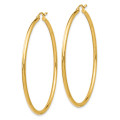 Leslies 14K Yellow Gold Lifetime Guarantee Plain Polished 2mm Thick, Diameter 2" inches Hoop Earrings - (B36-572)