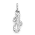 10K White Gold Initial J Charm Pendant - (A88-299)