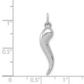 14k White Gold Italian Horn Charm - (A86-210)