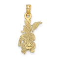 10K Yellow Gold Polished Snowman Pendant - (A89-248)