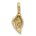 14K Yellow Gold Mini Conch Shell Charm Pendant - (A91-739)