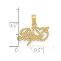 14K Yellow Gold I Heart Papa Charm Pendant - (A90-713)