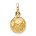 14K Yellow Gold 3-D Soccer Ball Charm - (A98-893)