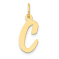 14K Yellow Gold Medium Script Initial Letter C Charm Pendant - (B13-382)