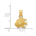 14K Yellow Gold Fish Pendant - (A85-339)