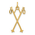 14K Yellow Gold Ski Poles Charm - (A85-369)