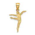 14K Yellow Gold Polished Dancer Charm Pendant - (A89-955)