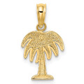 14K Yellow Gold Charleston Palm Tree Charm Pendant - (A92-336)