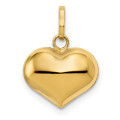 14K Yellow Gold Heart Charm 12mm Diameter - (A98-926)