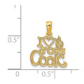 14K Yellow Gold I Heart to Cook Charm Pendant - (A90-425)