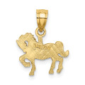 14K Yellow Gold Carousel Horse Charm Pendant - (A90-991)