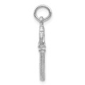 14K White Gold Solid Diamond-cut Key Charm - (A84-106)