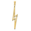 14K Yellow Gold Polished Diamond-cut Lightning Bolt Pendant - (A86-836)