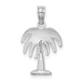 14K White Gold Charleston Palm Tree Charm Pendant - (A92-625)