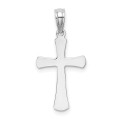 14K White Gold Polished Beveled Cross With Round Tips Charm Pendant - (A92-935)