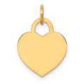 14K Yellow Gold Small Engravable Heart Charm Pendant - (A97-600)